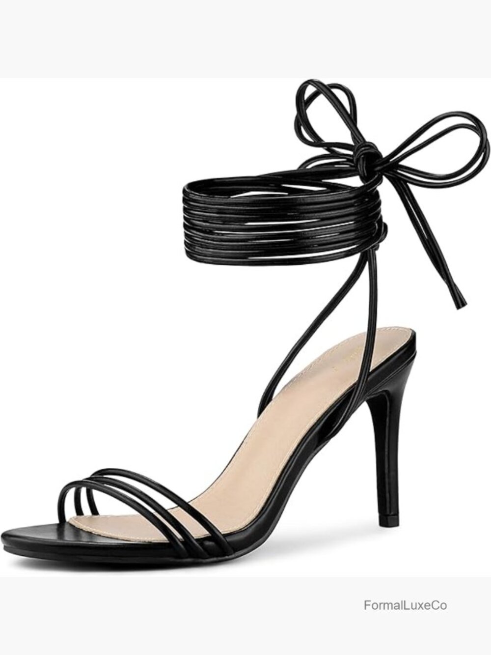 Strappy Lace Up Slingback Open Toe Stiletto Heel Sandals